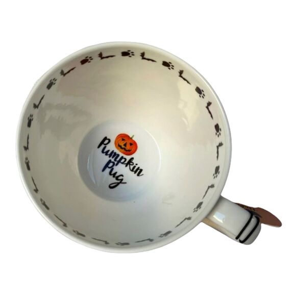 New Portobello by Inspire Halloween Pumpkin Pug Puppy Dog Bone China 20 oz Mug - Picture 2 of 3